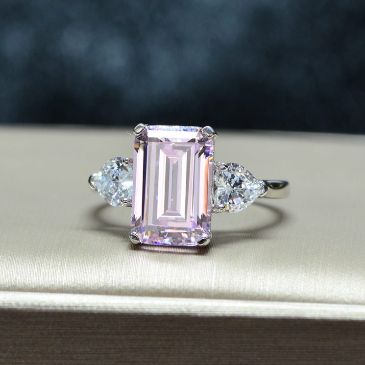 12x8 Emerald Cut Diamond Ring - 5 Carats of S925 Sterling Silver Beauty for Women - Image 5