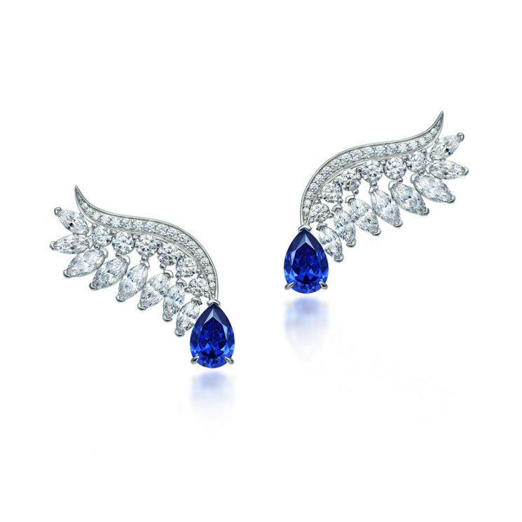 S925 Sterling Silver 2-Carat Cherry Blossom Water Drop Earrings with Pink Angel Wings Diamonds - Image 5