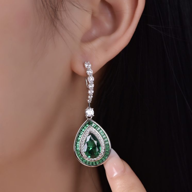 S925 Sterling Silver Luxury 3ct Water Drop Diamond Earring for Women - Image 4