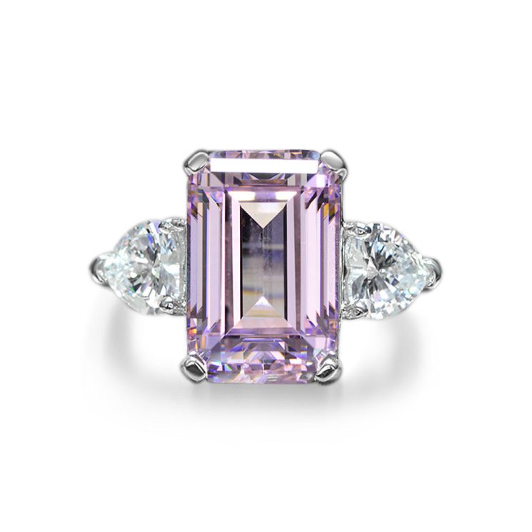 12x8 Emerald Cut Diamond Ring - 5 Carats of S925 Sterling Silver Beauty for Women