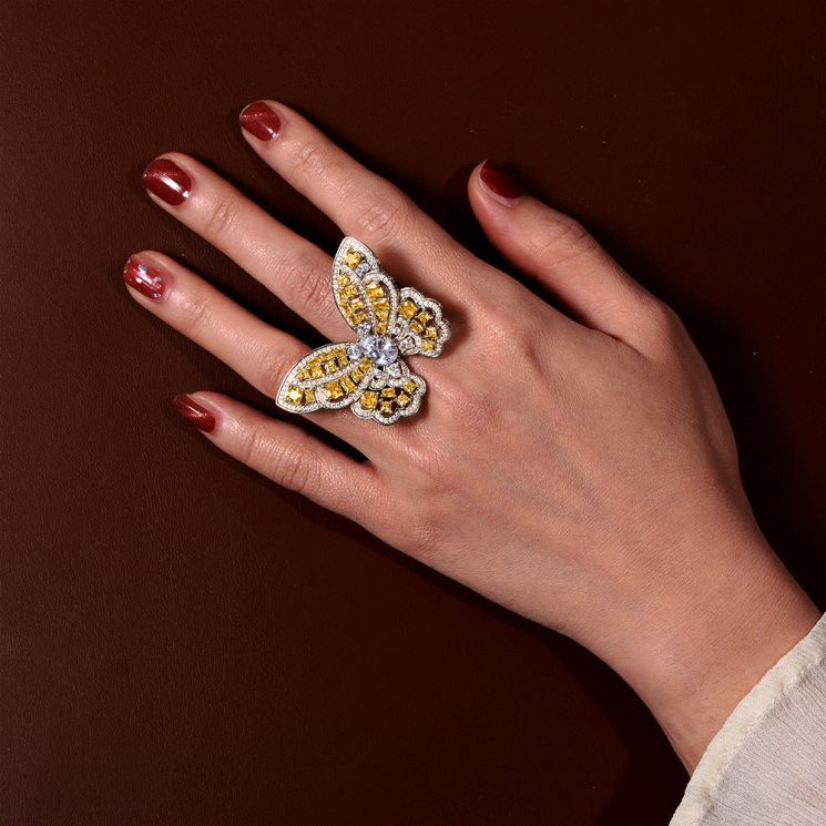 1.5 Carat Butterfly Ring in S925 Sterling Silver with Dazzling Diamond Accents - Image 4