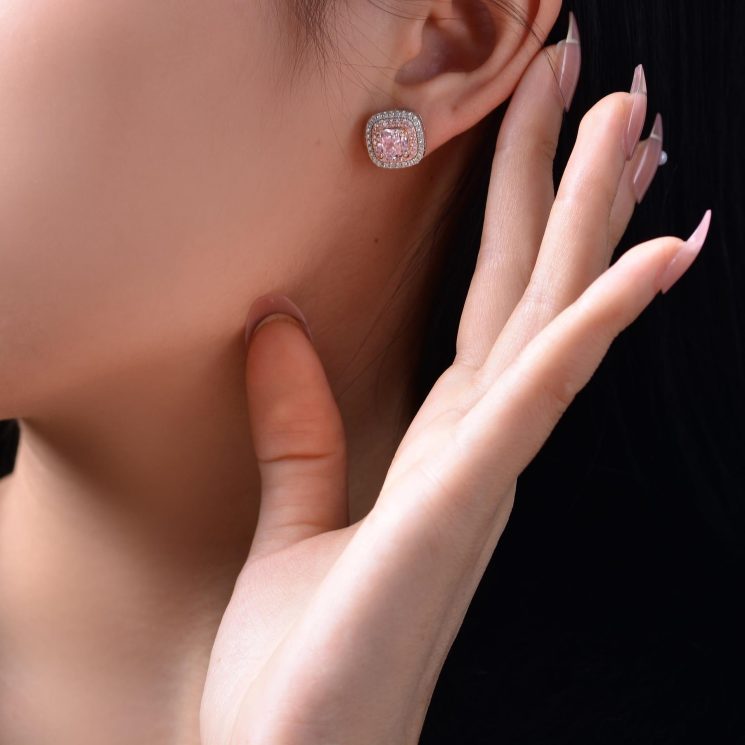 S925 Sterling Silver 1.5ct Pillow-Shaped Ice Flower Cut Diamond Earrings - Image 2