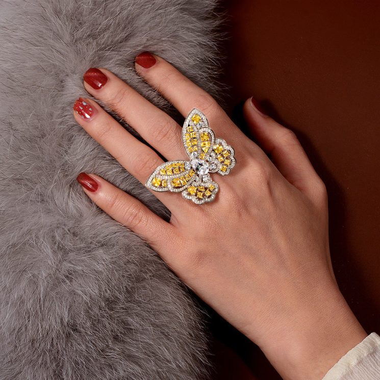 1.5 Carat Butterfly Ring in S925 Sterling Silver with Dazzling Diamond Accents - Image 3