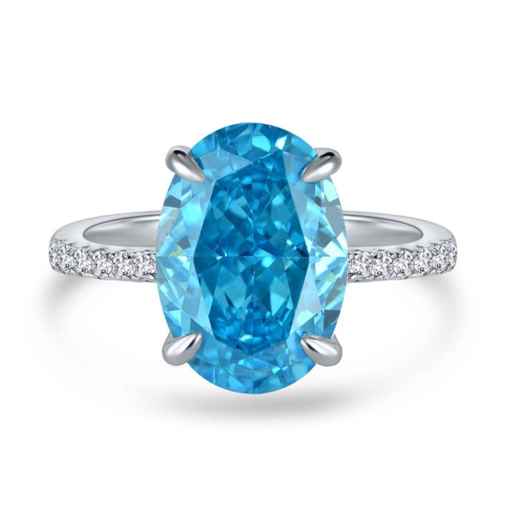 S925 Sterling Silver 4ct Vivid Yellow High Carbon Diamond Luxury Ring for Women - Image 9