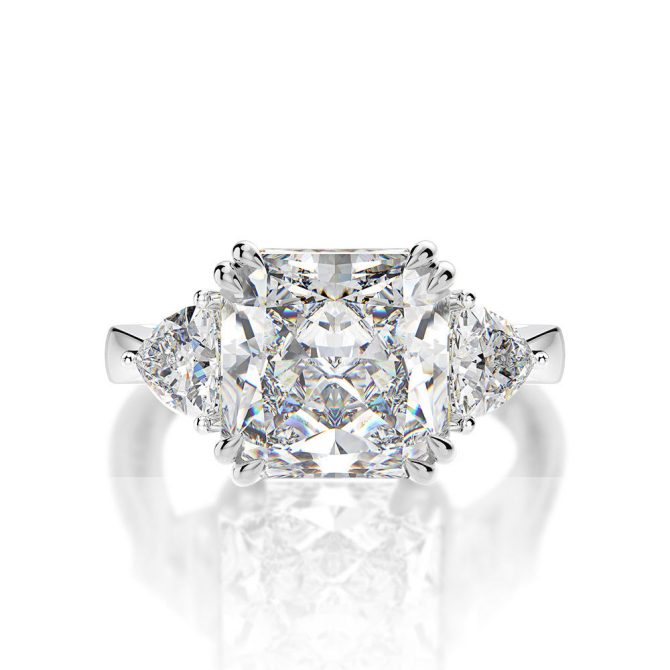 5 carat high carbon diamond ring square ice flower cut 10*10 European and American light luxury ring female 5-9# - Image 2