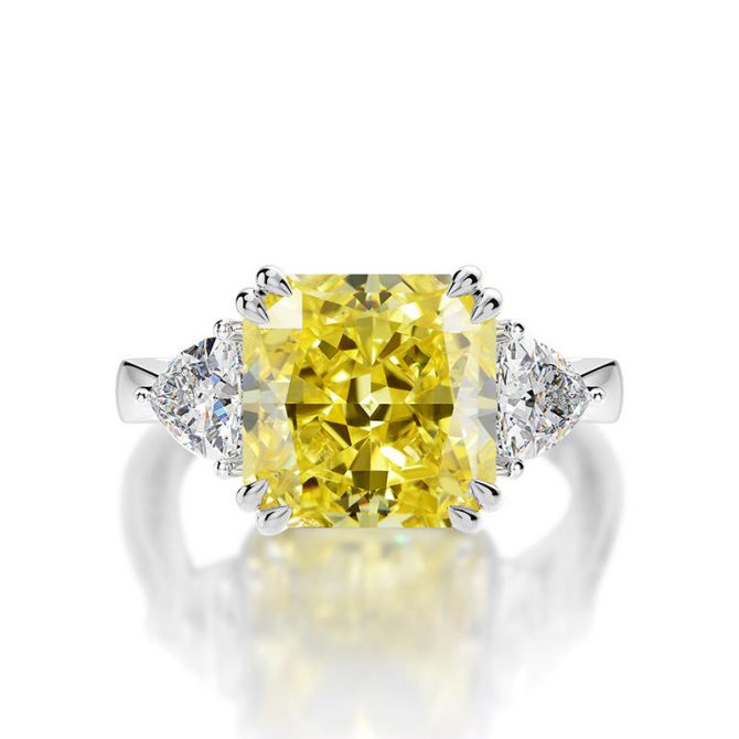 5 carat high carbon diamond ring square ice flower cut 10*10 European and American light luxury ring female 5-9# - Image 4