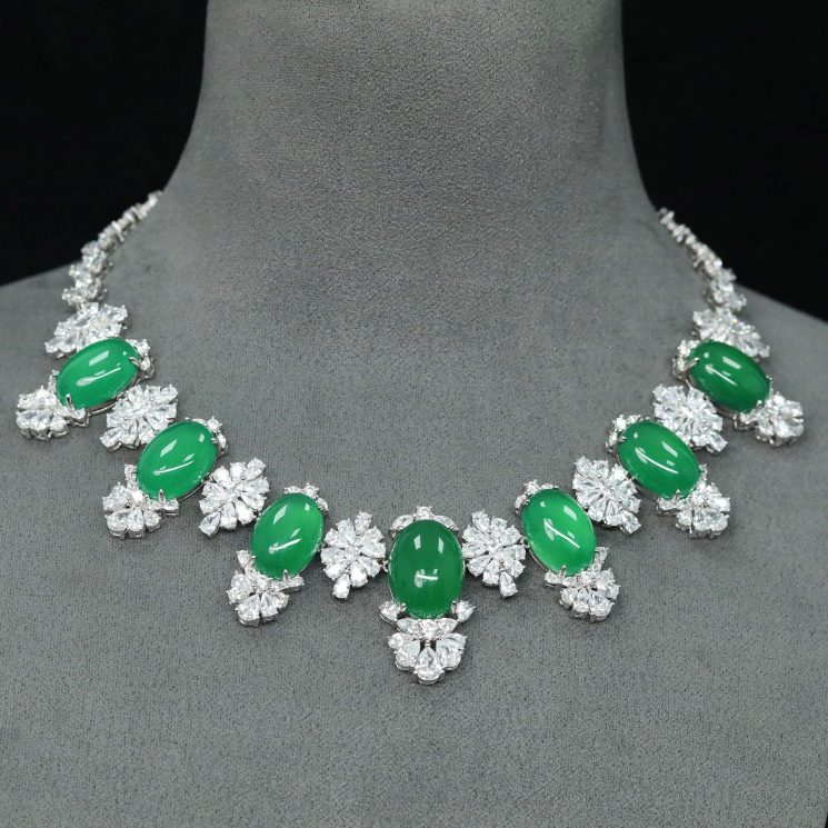 925 Silver Gold-Plated Necklace with Natural Chalcedony & High-Carbon Diamonds – Elegant & Timeless Design - Image 4