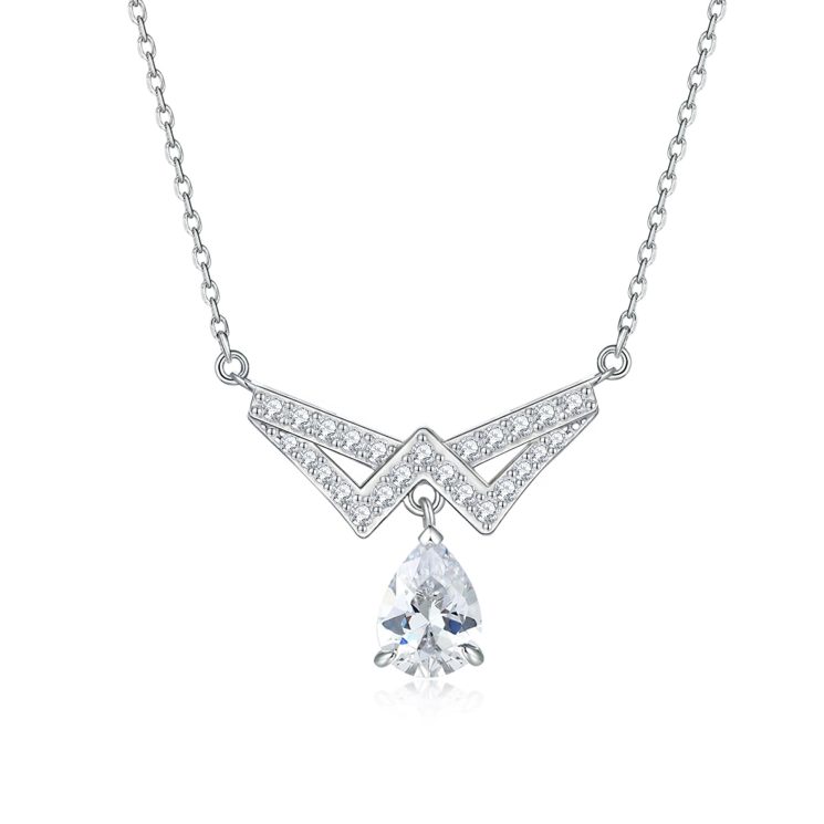 S925 Silver 1.25ct Zircon Tassel Water Drop Pendant Necklace – Elegant Statement Jewelry for Women
