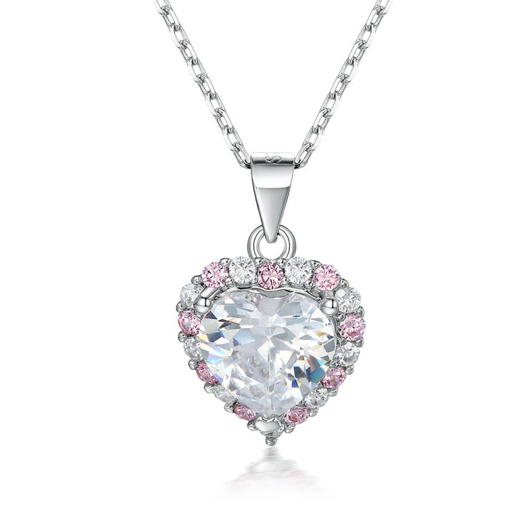 Romantic S925 Silver Pink Diamond Heart-Shaped Zircon Pendant Necklace – Delicate Love-Inspired Jewelry for Women - Image 6