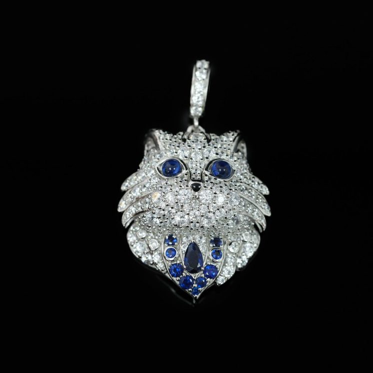 925 Silver Gold-Plated High Carbon Diamond Persian Cat Necklace – Elegant & Charming Design - Image 3
