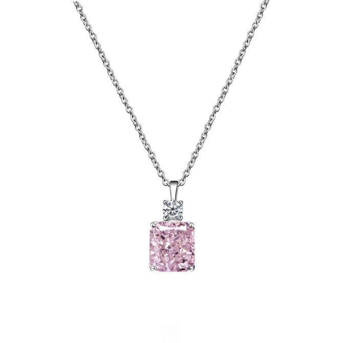 925 Silver 8.5ct High Carbon Diamond Pendant 9*10 Ice Flower Cut Women's All-match Necklace 40+5 - Image 5