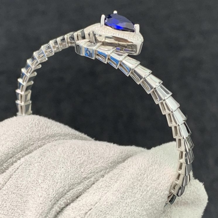 925 Silver Bracelet with High Carbon Diamond and Royal Sapphire Accents - Image 3