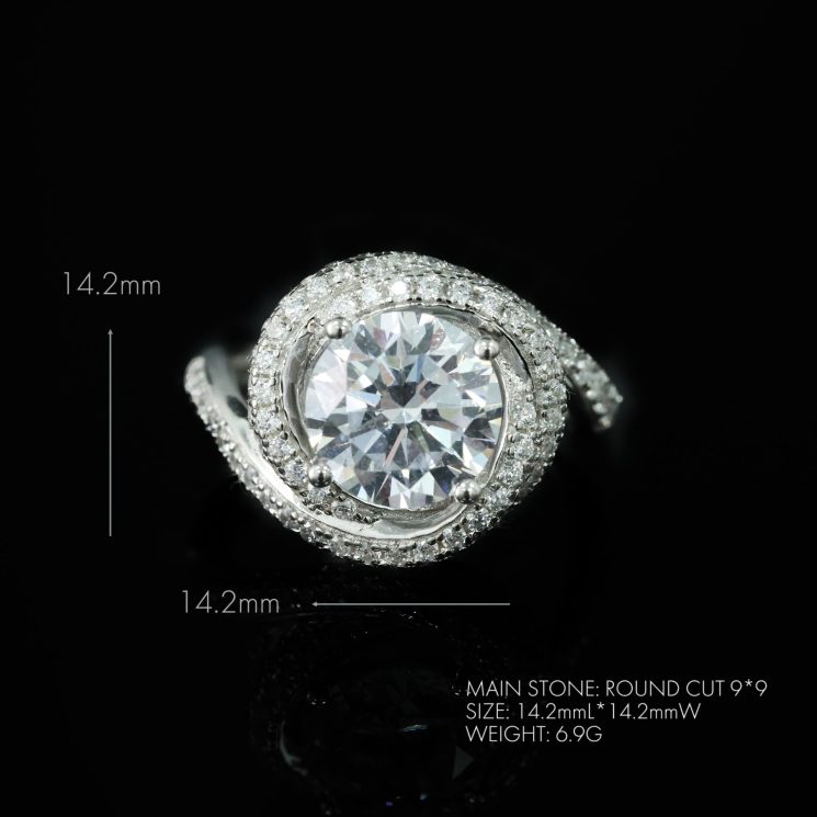 925 Silver Gold-Plated High Carbon Diamond 5-Carat Diamond Ring – Luxurious & Elegant Design - Image 3