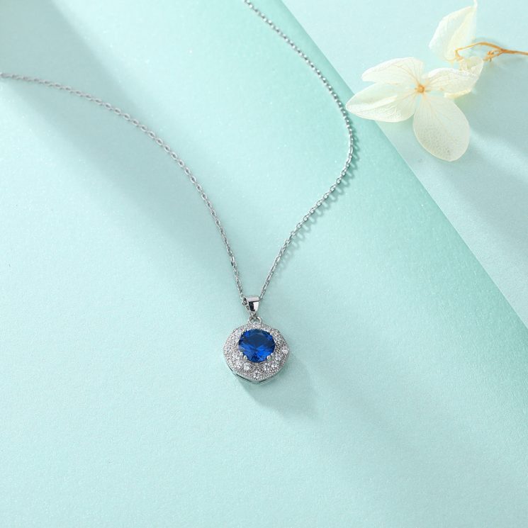 Elegant S925 Silver Sapphire Pendant Necklace – Deep Blue Gemstone Teardrop Necklace for Sophisticated Women - Image 4
