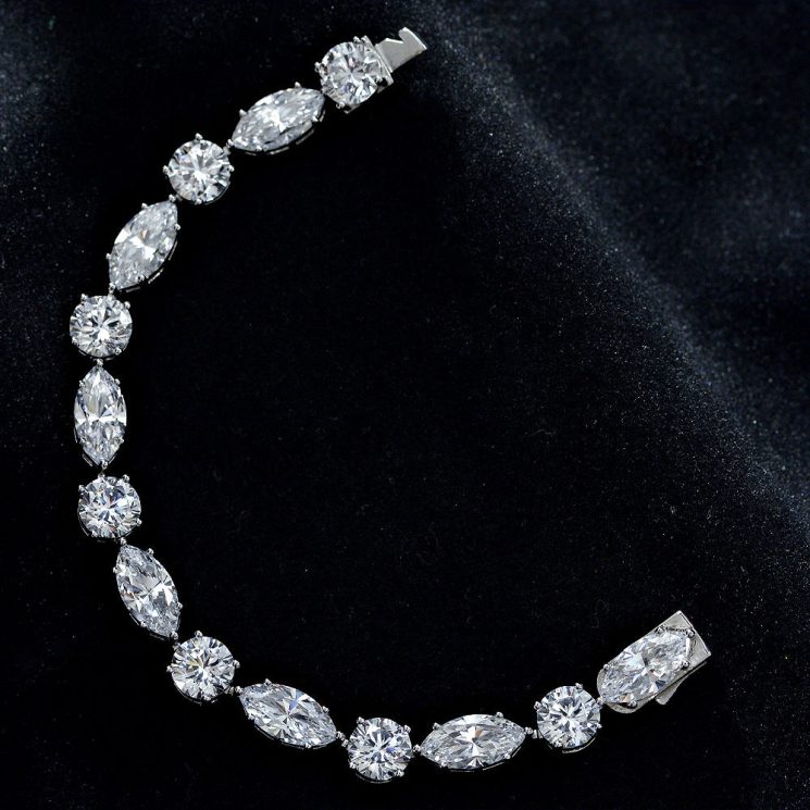 1.5ct simulation full diamond 925 silver bracelet female European and American ins style hand jewelry - Image 3