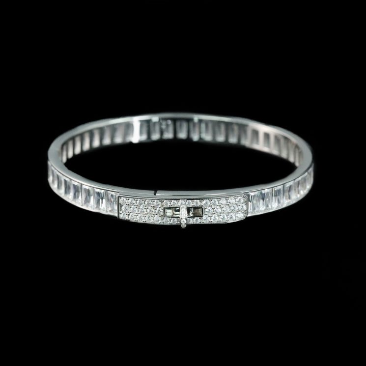 925 Silver Gold-Plated High-Carbon Diamond Bracelet – Elegant & Sparkling Design - Image 3