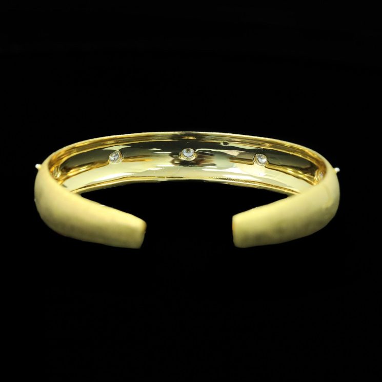 925 Silver Gold-Plated High-Carbon Diamond Gold Brushed Star Bracelet – Elegant & Sparkling Design - Image 4