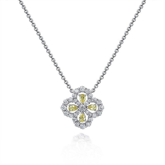 925 Four-leaf Clover Necklace Pendant Full Diamond Clavicle Chain Small Fresh Female Necklace 40+5 - Image 5