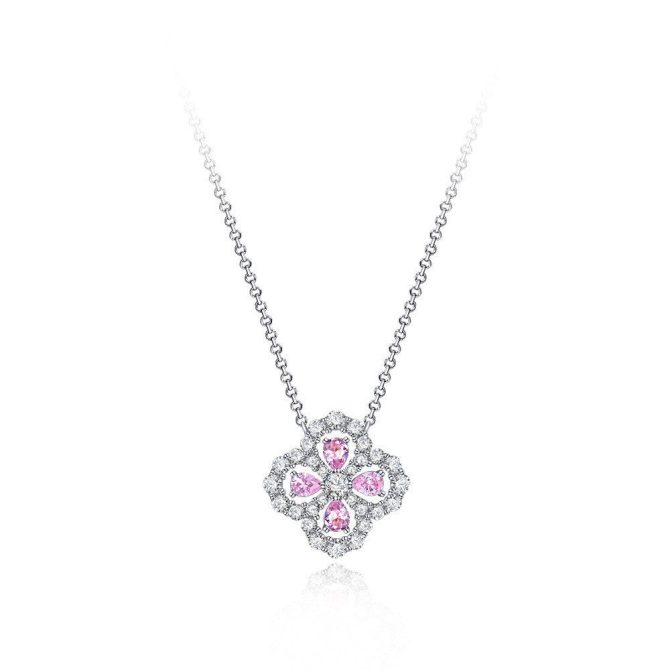 925 Four-leaf Clover Necklace Pendant Full Diamond Clavicle Chain Small Fresh Female Necklace 40+5 - Image 6