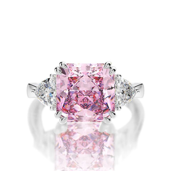 5 carat high carbon diamond ring square ice flower cut 10*10 European and American light luxury ring female 5-9#