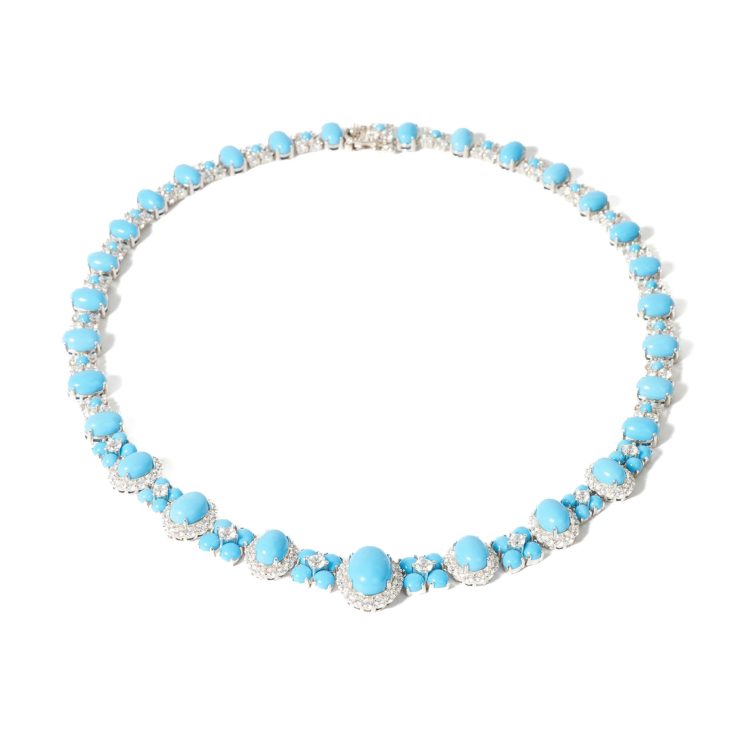 925 Silver Gold-Plated Blue Pine Necklace with High-Carbon Diamonds – Elegant & Unique Design