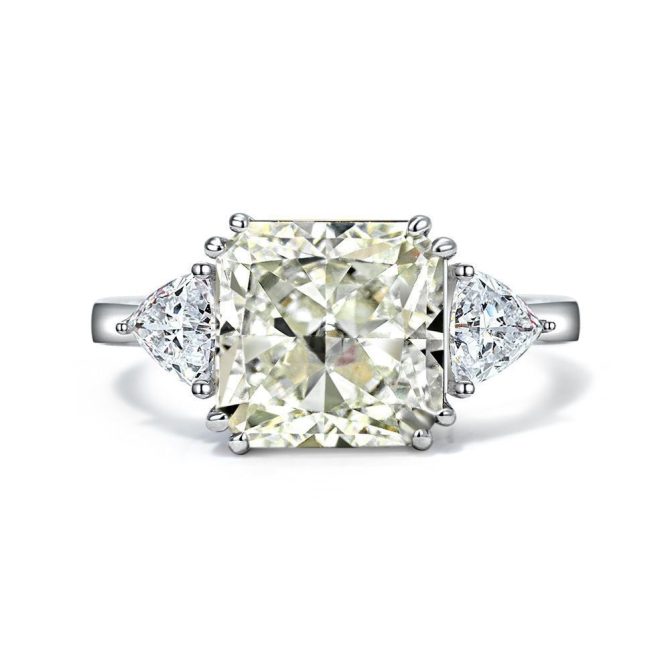 5 carat high carbon diamond ring square ice flower cut 10*10 European and American light luxury ring female 5-9# - Image 6