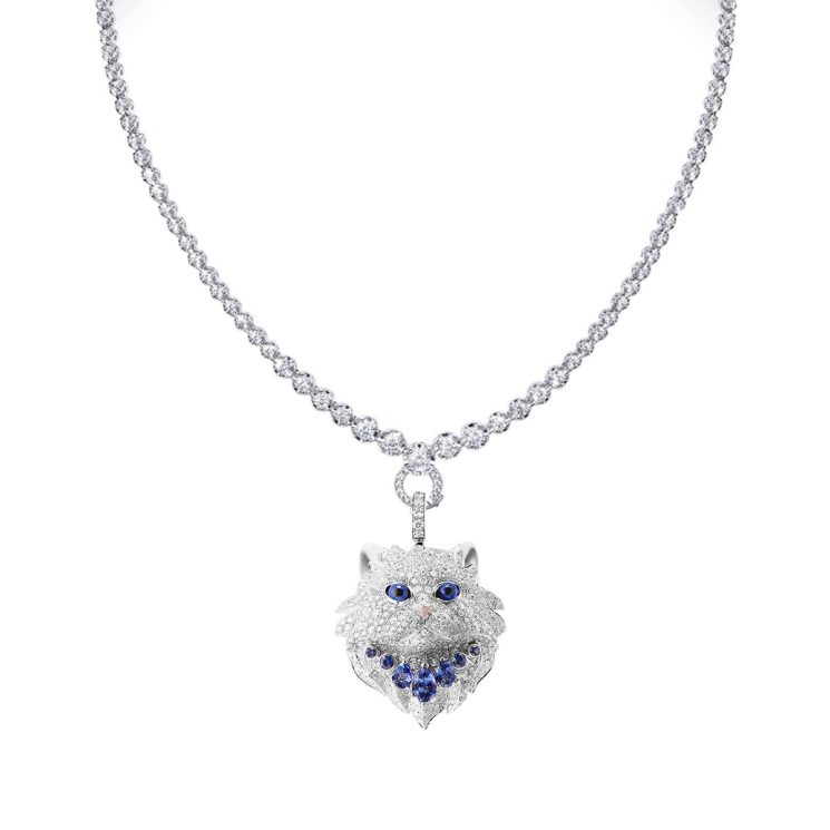 925 Silver Gold-Plated High Carbon Diamond Persian Cat Necklace – Elegant & Charming Design