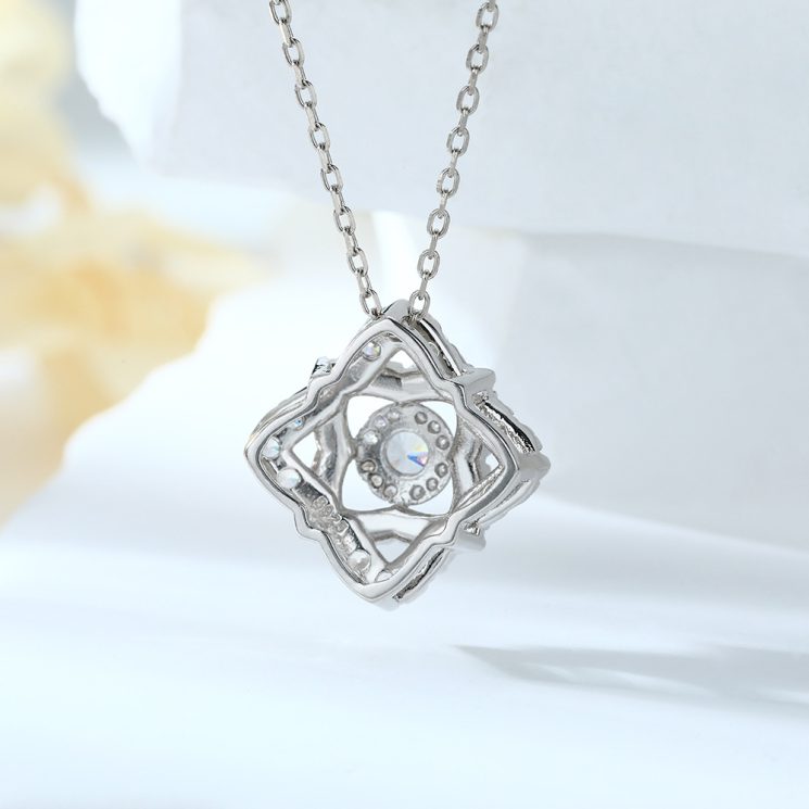 S925 Silver Diamond Pendant Necklace for Women – Classic Sparkling Everyday Jewelry - Image 3