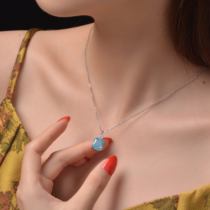 925 Silver 8.5ct High Carbon Diamond Pendant 9*10 Ice Flower Cut Women's All-match Necklace 40+5 - Image 4
