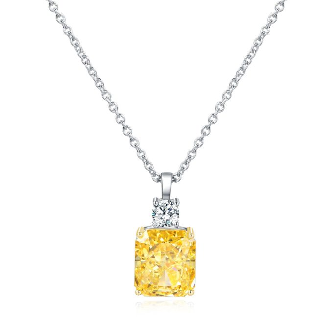 925 Silver 8.5ct High Carbon Diamond Pendant 9*10 Ice Flower Cut Women's All-match Necklace 40+5 - Image 6