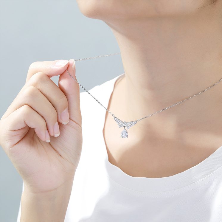 S925 Silver 1.25ct Zircon Tassel Water Drop Pendant Necklace – Elegant Statement Jewelry for Women - Image 5